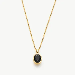 Gold Agate Pendant Necklace