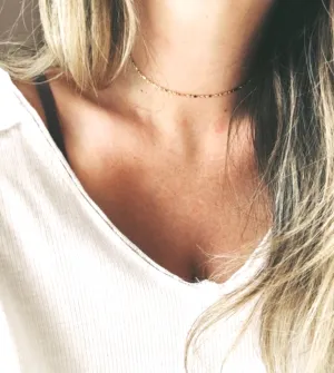 Gold Fill Layering Choker Necklace Sterling Silver Necklace