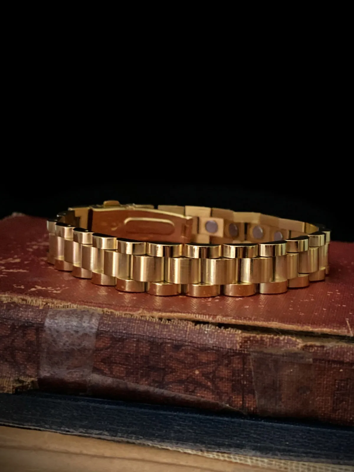 Gold Linked Tungsten Bracelet