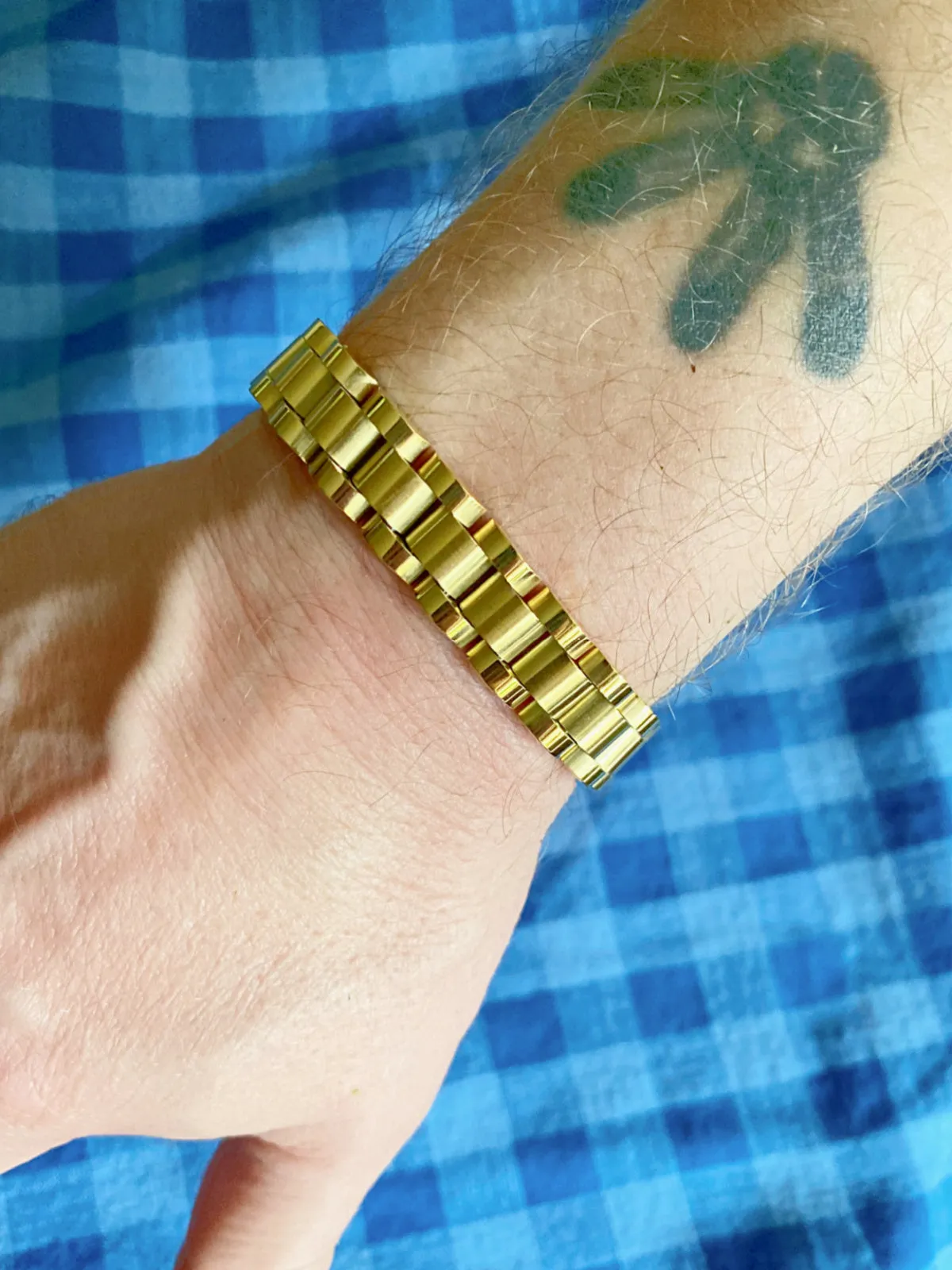 Gold Linked Tungsten Bracelet