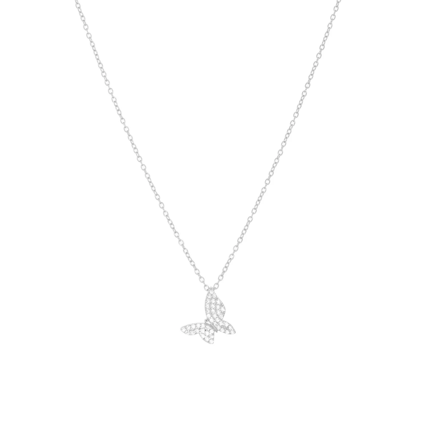 gold plated delicate cz butterfly necklace