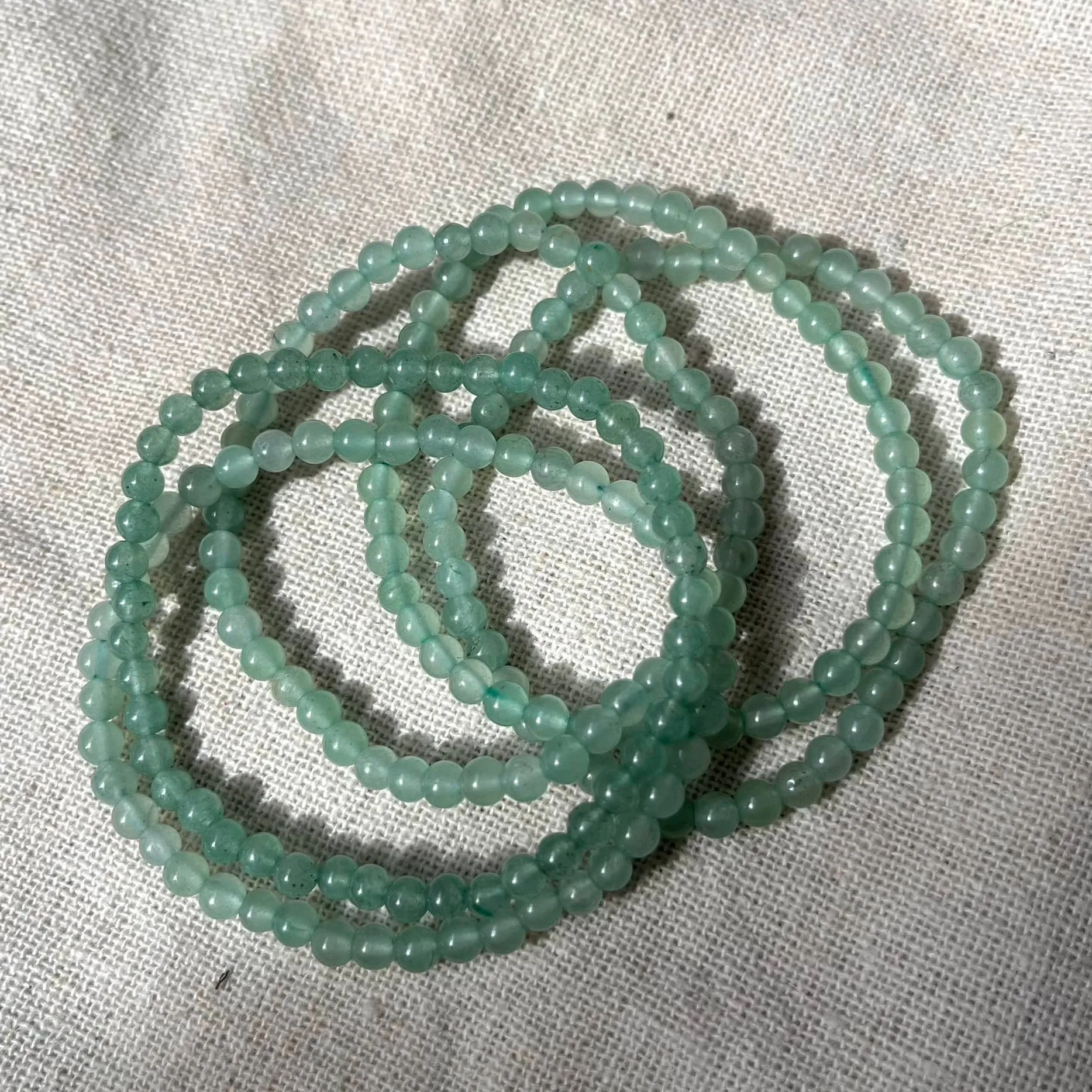 Green Aventurine 4mm Beaded Bracelet - Prosperity