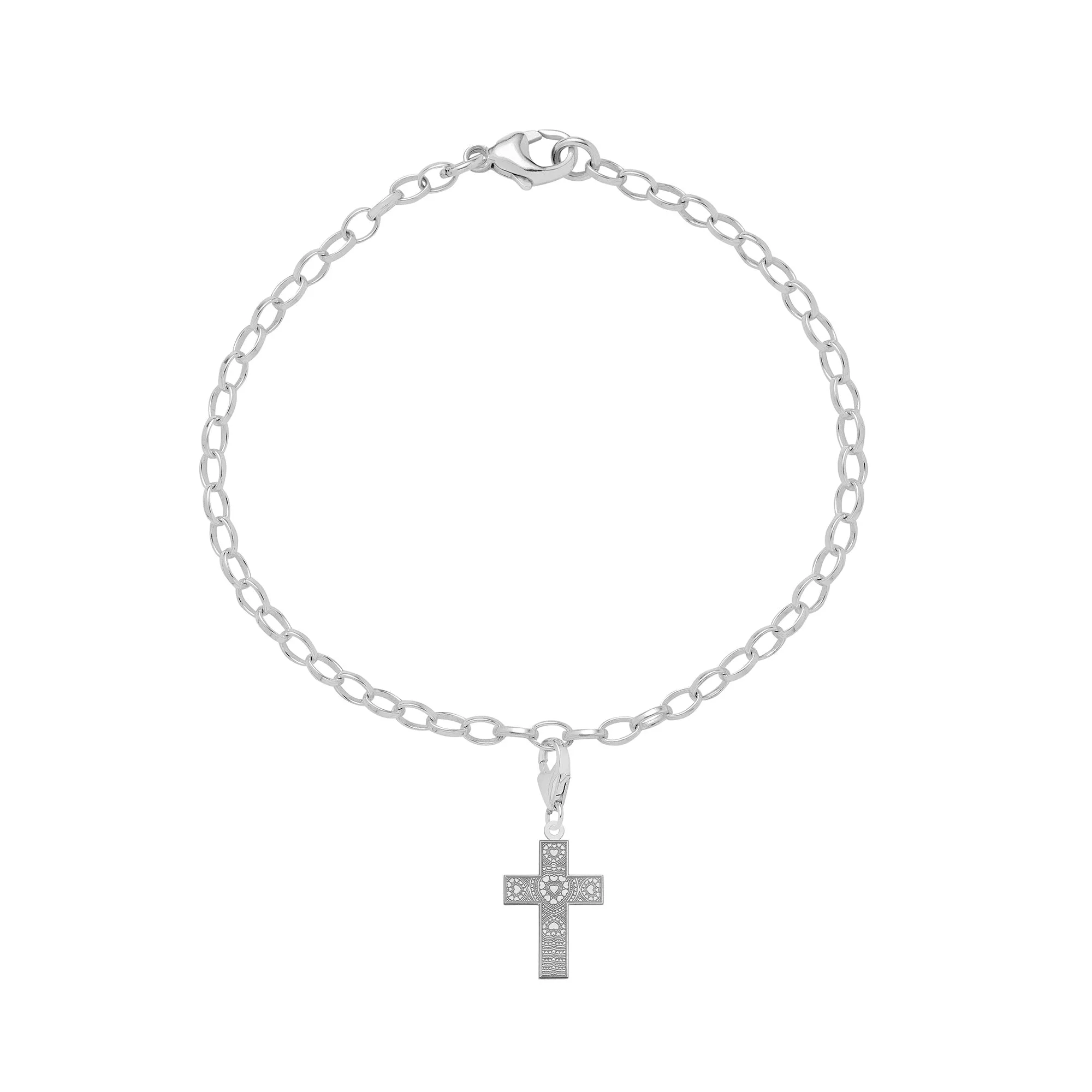 Heart Cross Starter Charm Bracelet