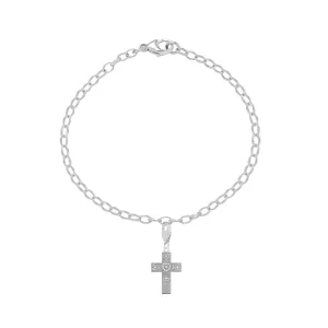 Heart Cross Starter Charm Bracelet