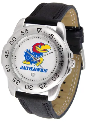 Kansas Jayhawks Sport Leather Men’s Watch