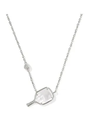 Kendra Scott Silver Short Pendant Ivory MOP Pickleball Necklace