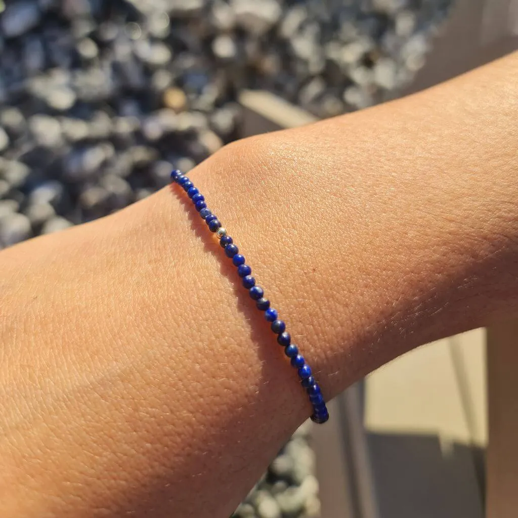 Lapis Lazuli & 14K Solid Gold Minimalist Bracelet