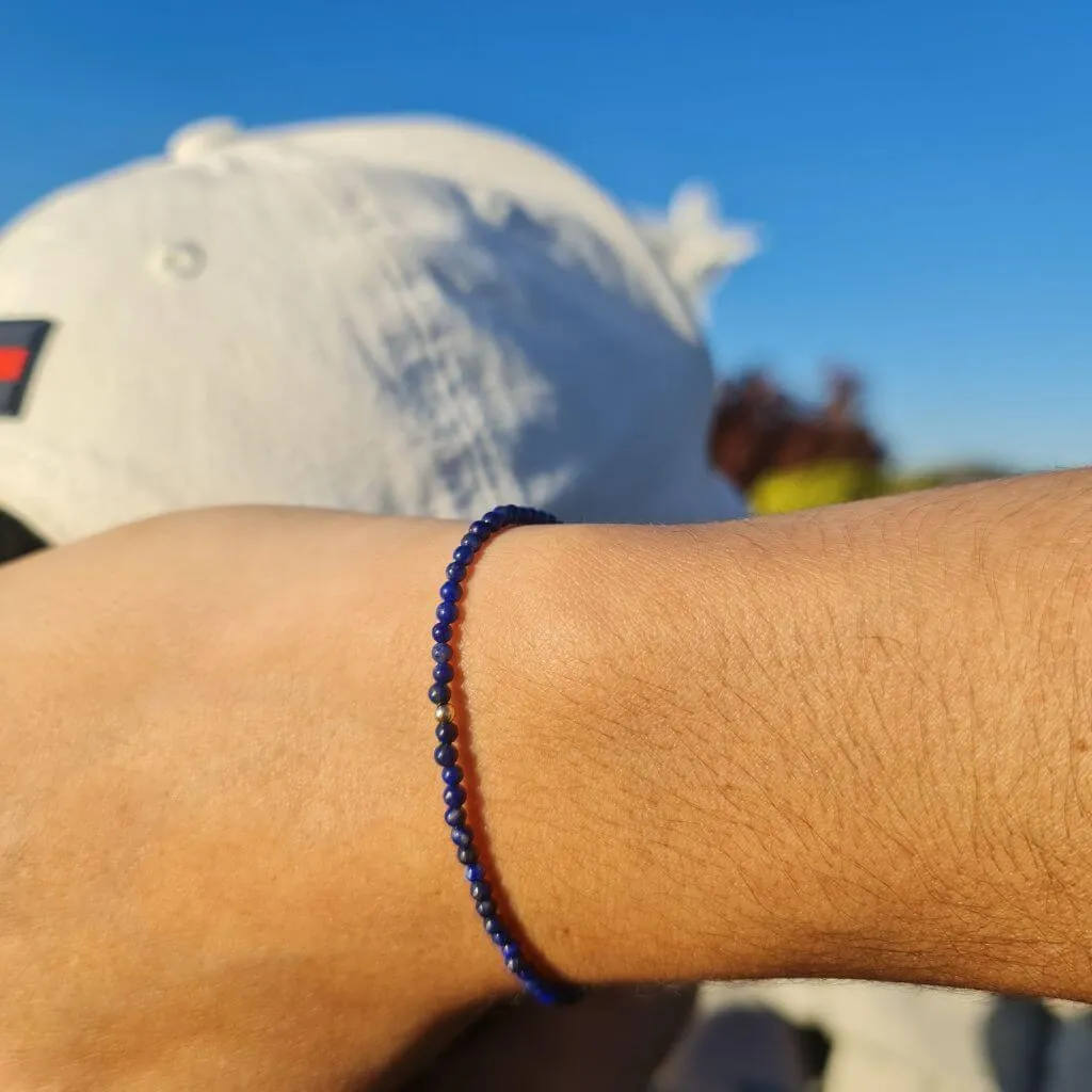 Lapis Lazuli & 14K Solid Gold Minimalist Bracelet