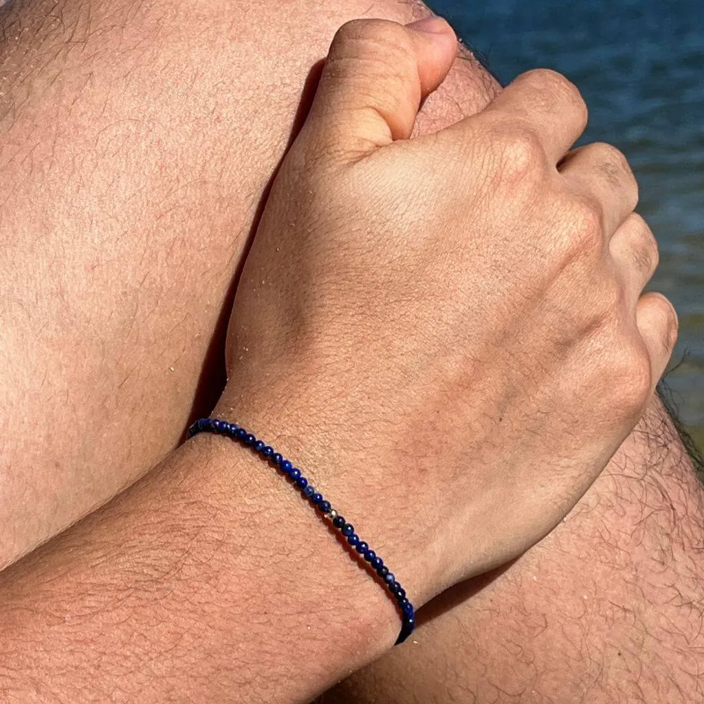 Lapis Lazuli & 14K Solid Gold Minimalist Bracelet