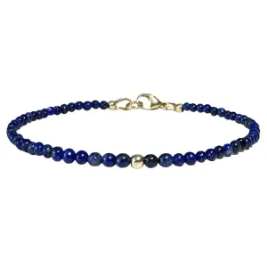 Lapis Lazuli & 14K Solid Gold Minimalist Bracelet