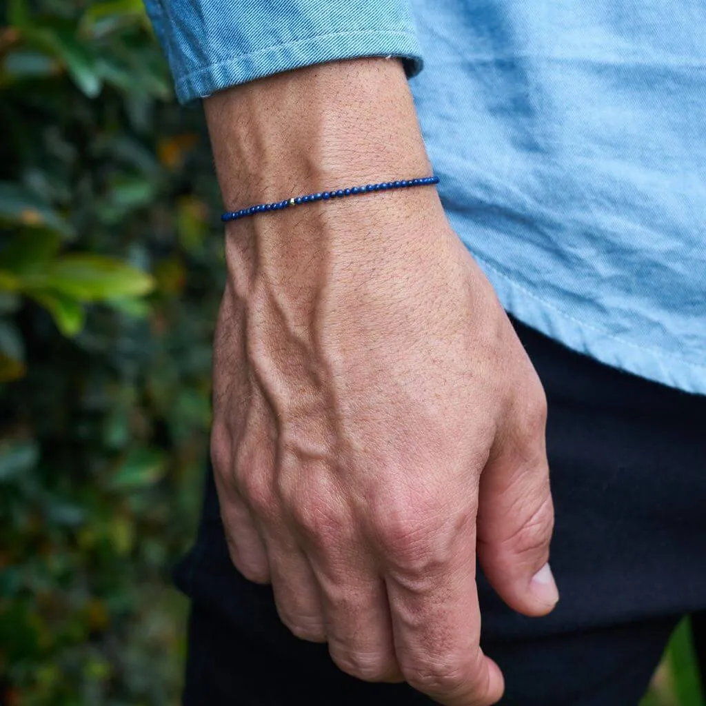 Lapis Lazuli & 14K Solid Gold Minimalist Bracelet