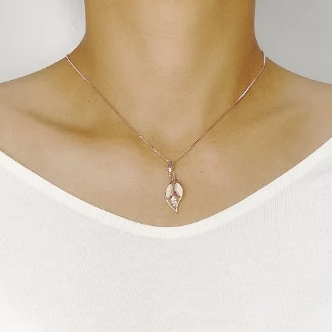 Leaf Simulated Moonstone Necklace