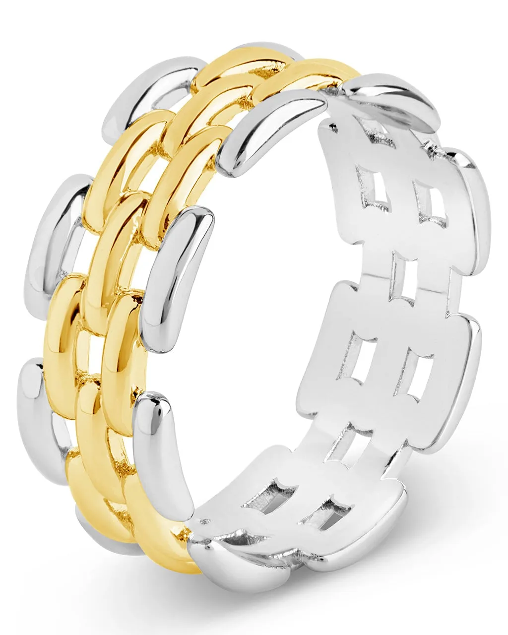 Lucia Dual Tone Watch Chain Ring