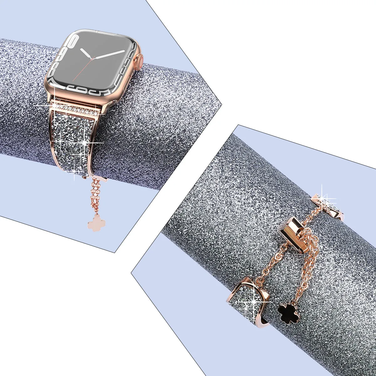 Metal Band with Dazzling Crystal for Apple Watch 38/40/41mm & 42/44/45mm