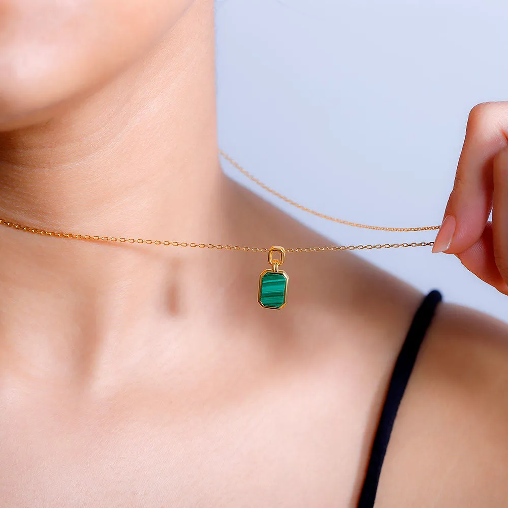 Modern Heirloom Malachite Pendant Necklace