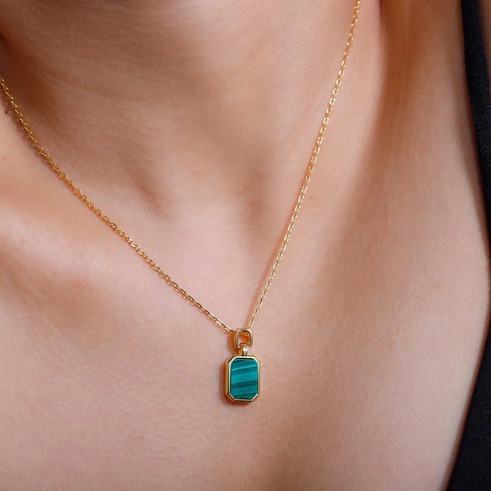 Modern Heirloom Malachite Pendant Necklace