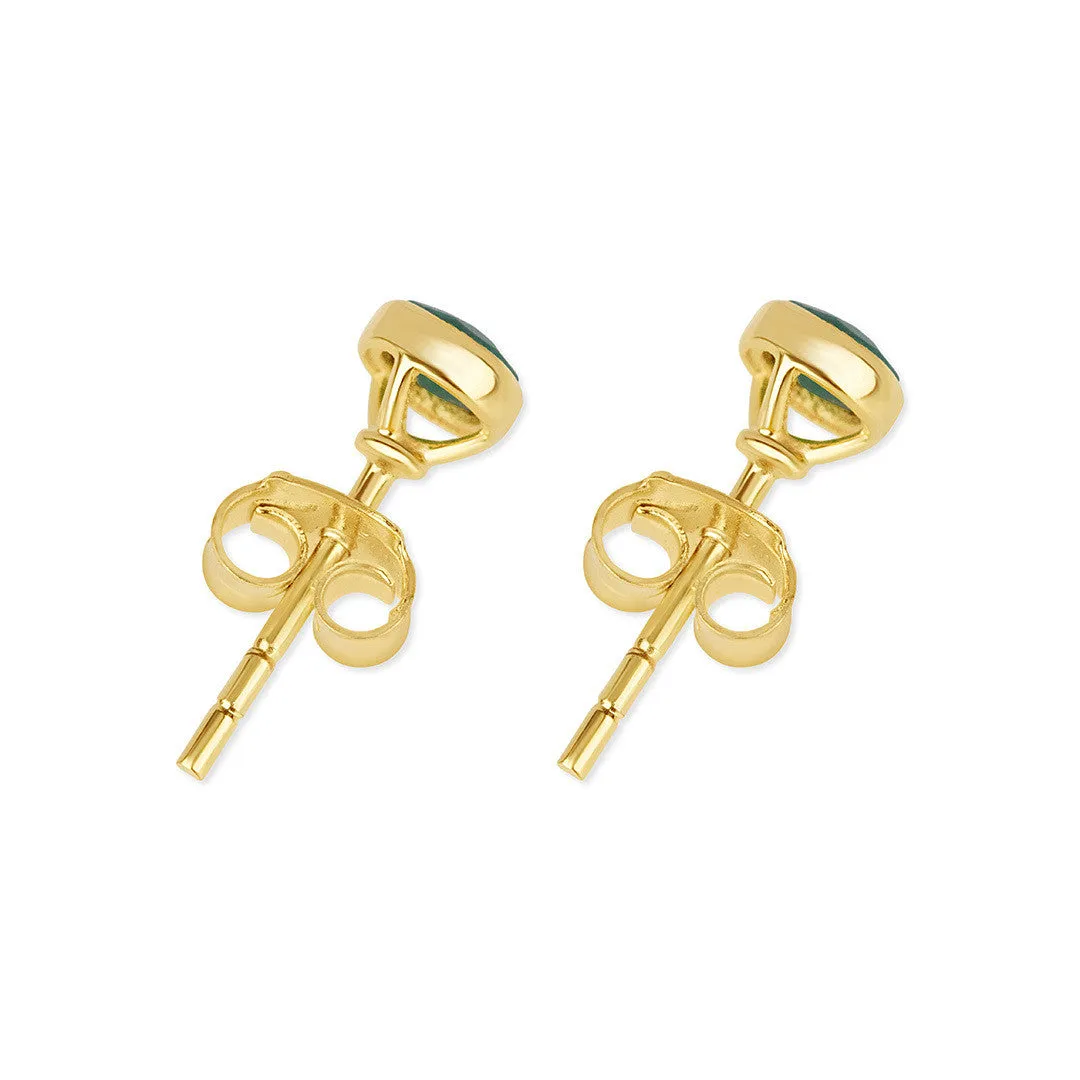 Moonstone Mini Stud Earrings | Gold - June