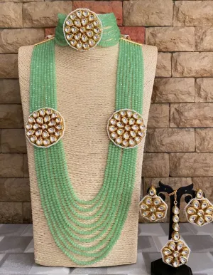 Multilayered Crystal Beads Choker And Long Necklace Set By Gehna Shop