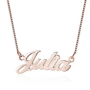 Personalized Copper Customized Nameplate Pendant Necklace 3 Color Jewelry Gift For Women