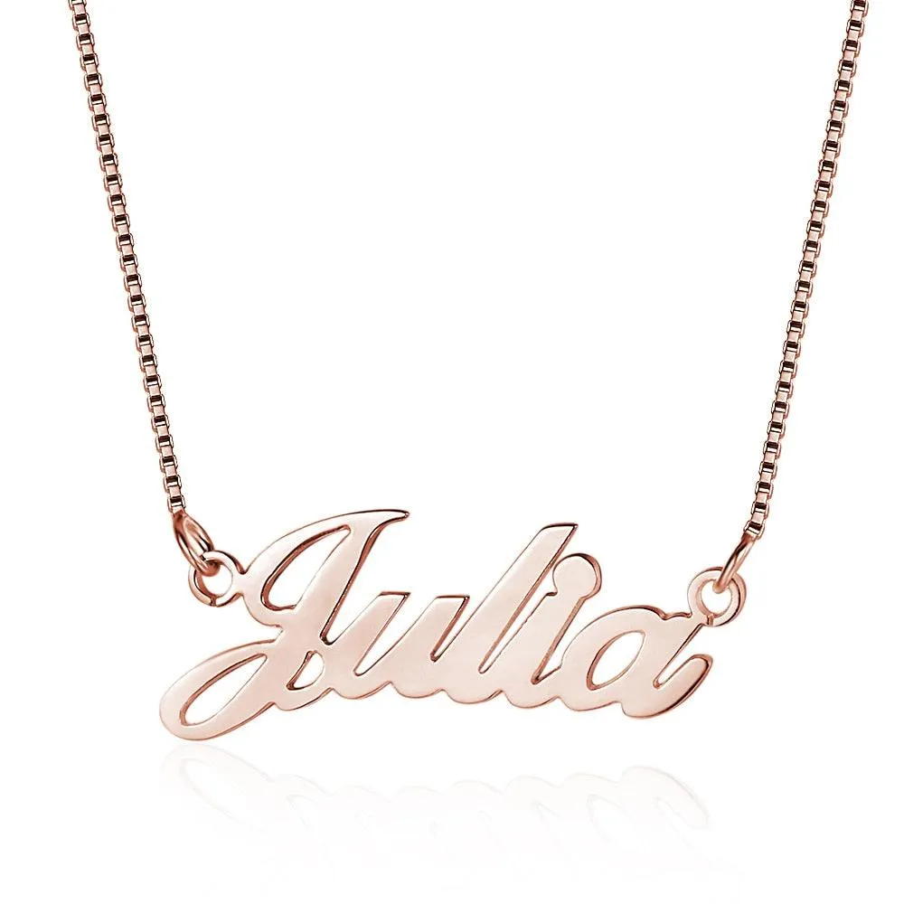 Personalized Copper Customized Nameplate Pendant Necklace 3 Color Jewelry Gift For Women