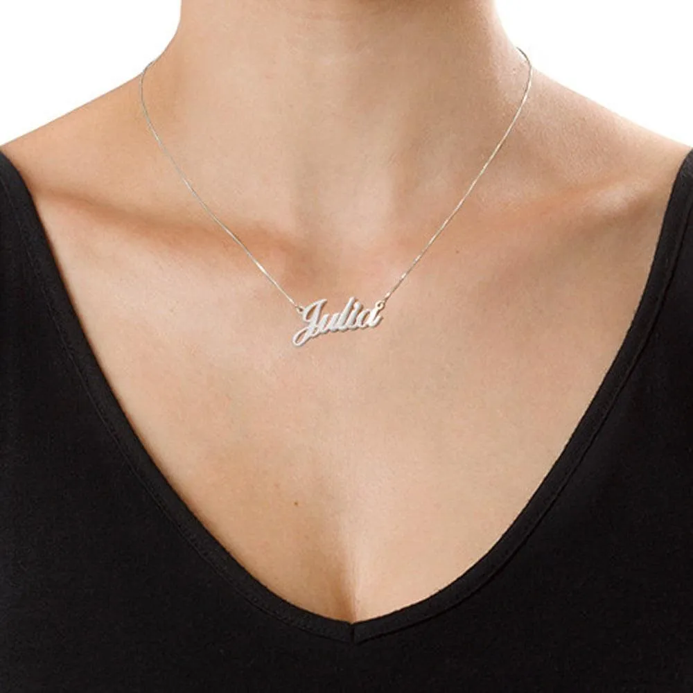 Personalized Copper Customized Nameplate Pendant Necklace 3 Color Jewelry Gift For Women