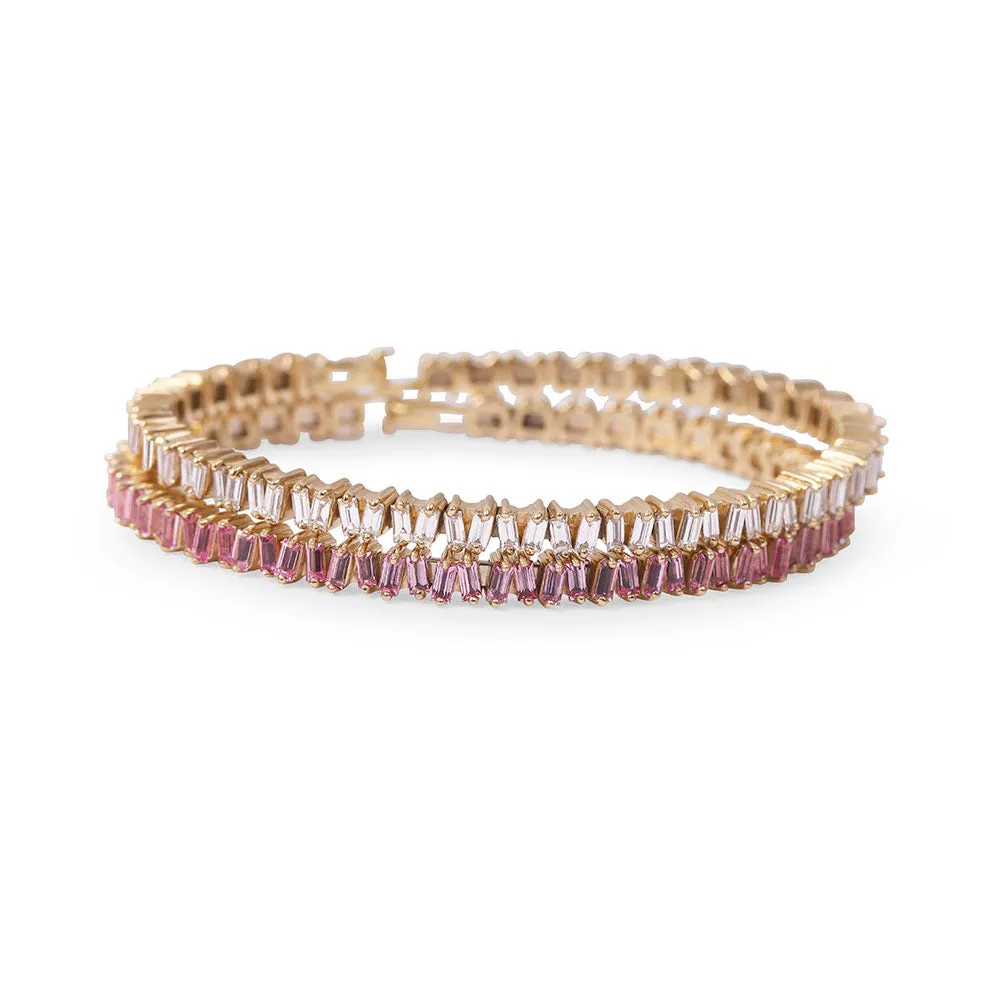 PINK SAPPHIRE BAGUETTE PICKET BANGLE