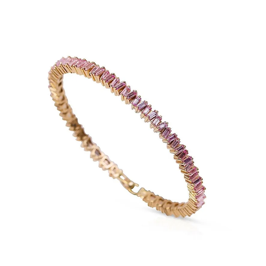 PINK SAPPHIRE BAGUETTE PICKET BANGLE