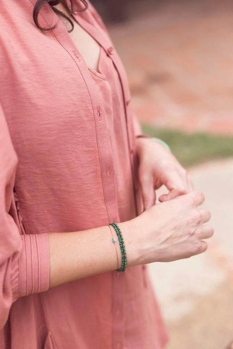 "Cerro Gordo" Ocean Jasper Gemstone Minimalist Bracelet