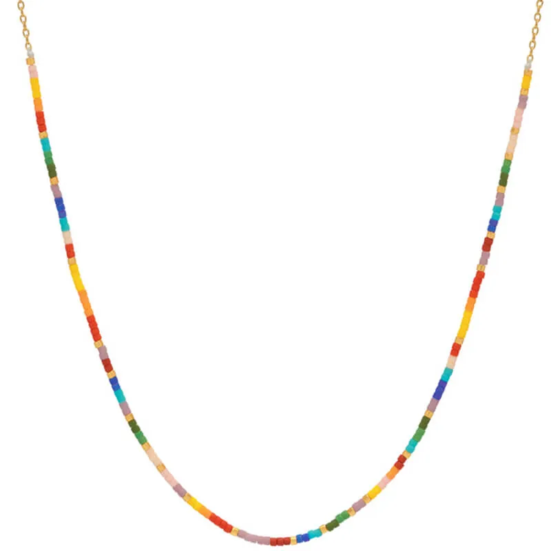 Rainbow Beaded Necklace