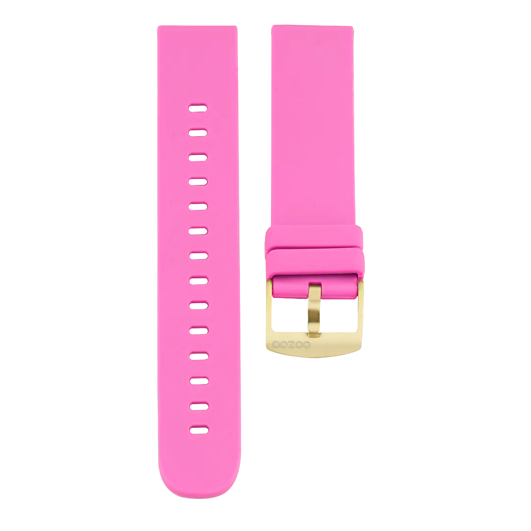 Raspberry pink OOZOO rubber strap with gold clasp