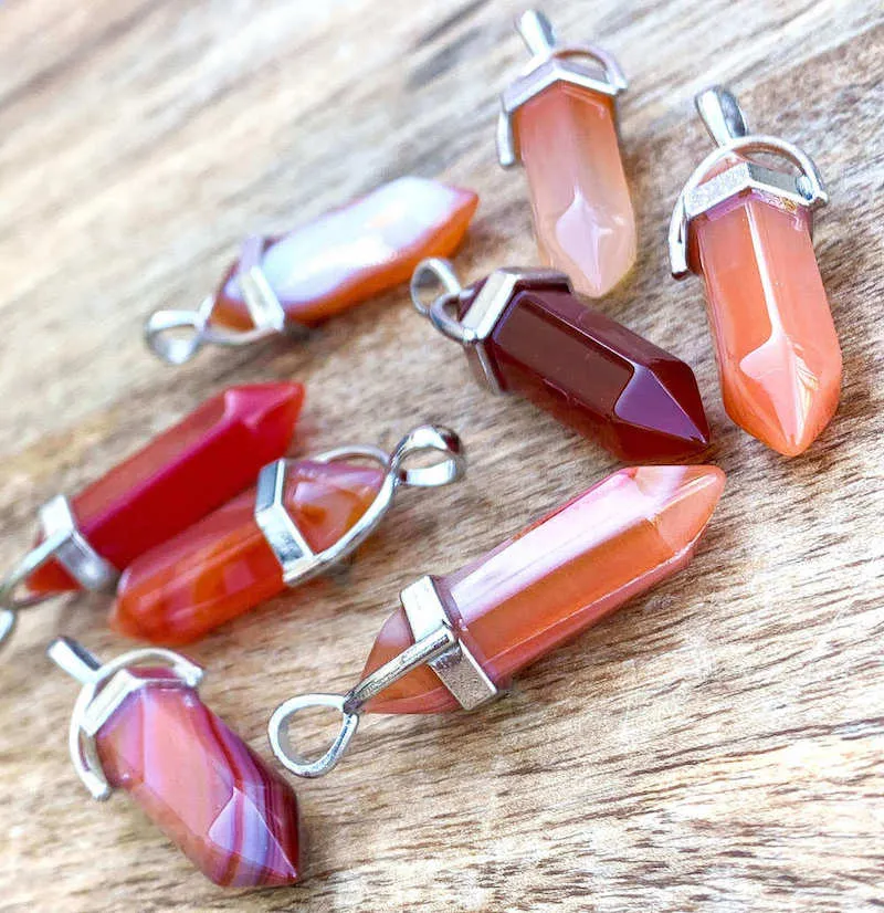 Red Agate Pendant Necklace