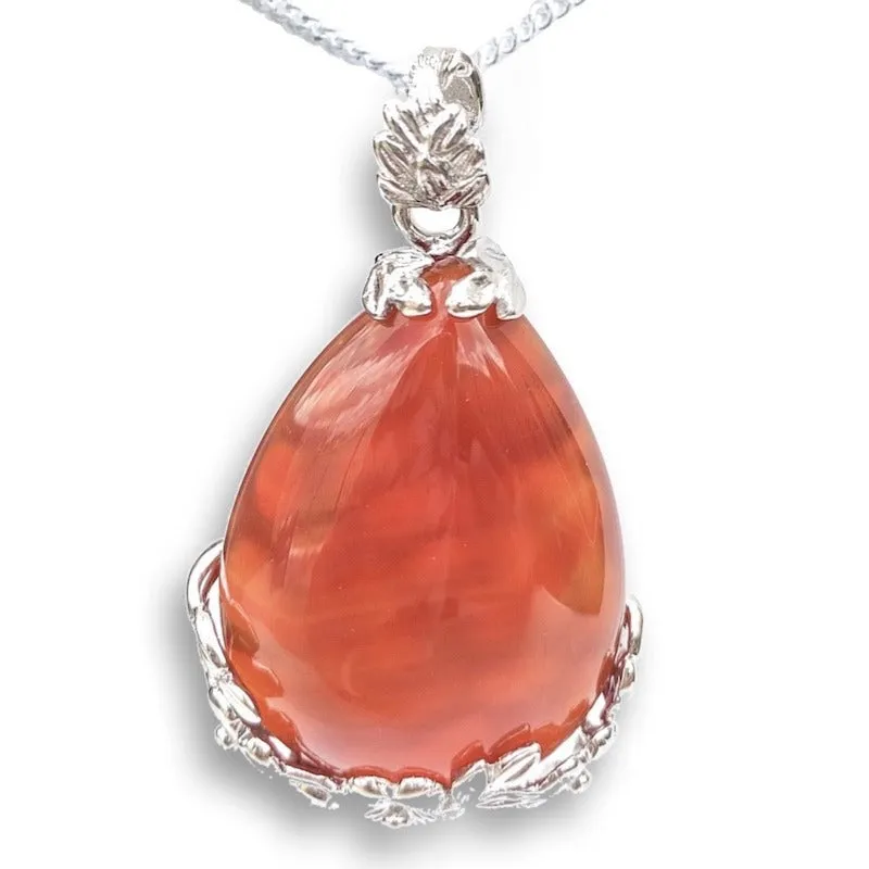 Red Agate Pendant Necklace