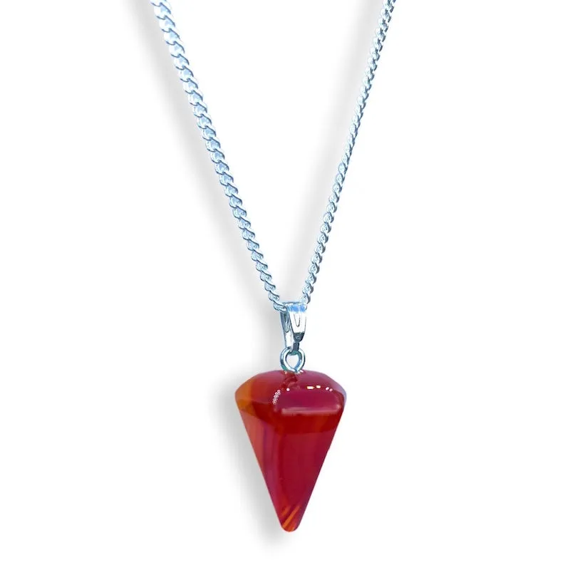 Red Agate Pendant Necklace