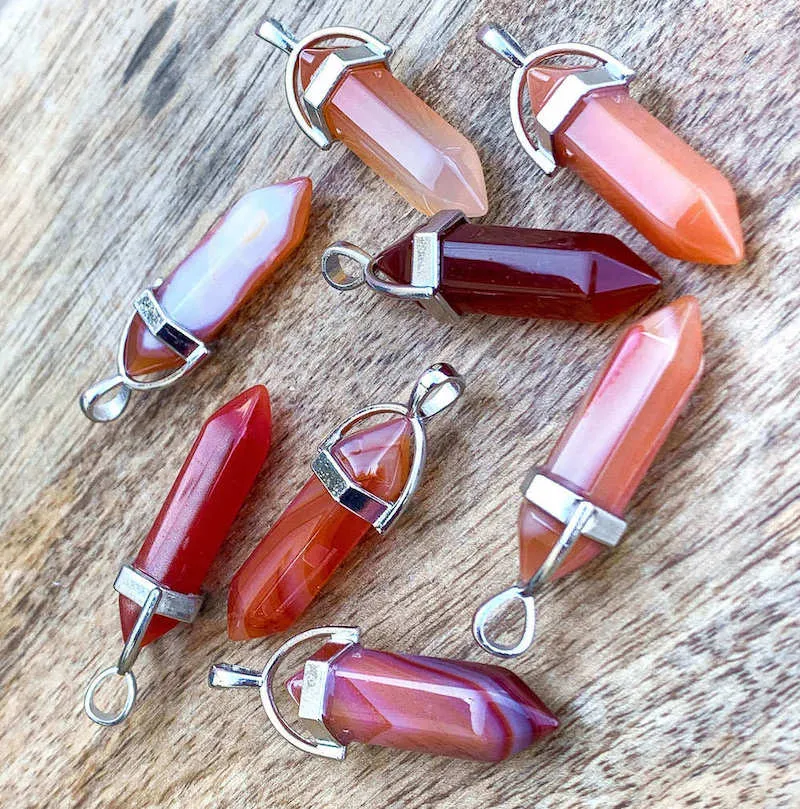 Red Agate Pendant Necklace