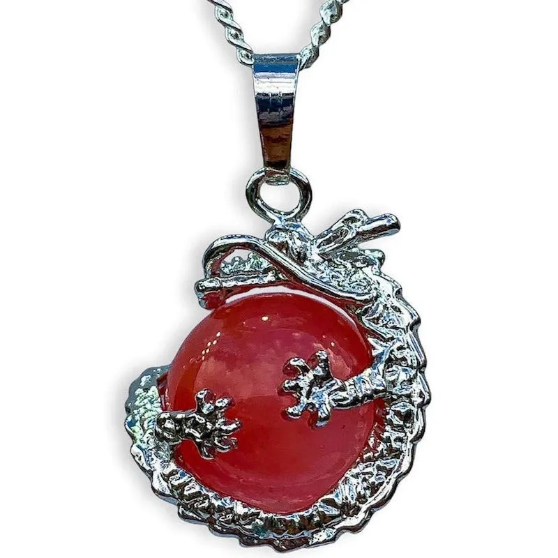 Red Agate Pendant Necklace