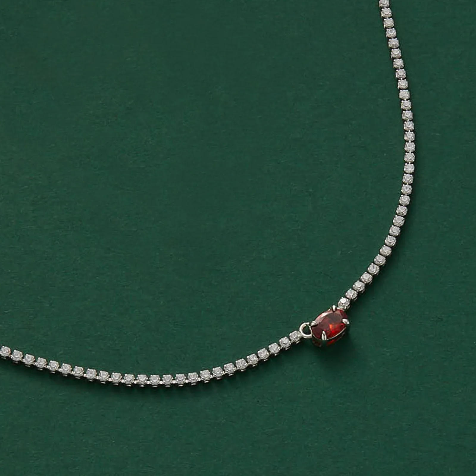 Ruby Oval Dewdrop Pendant