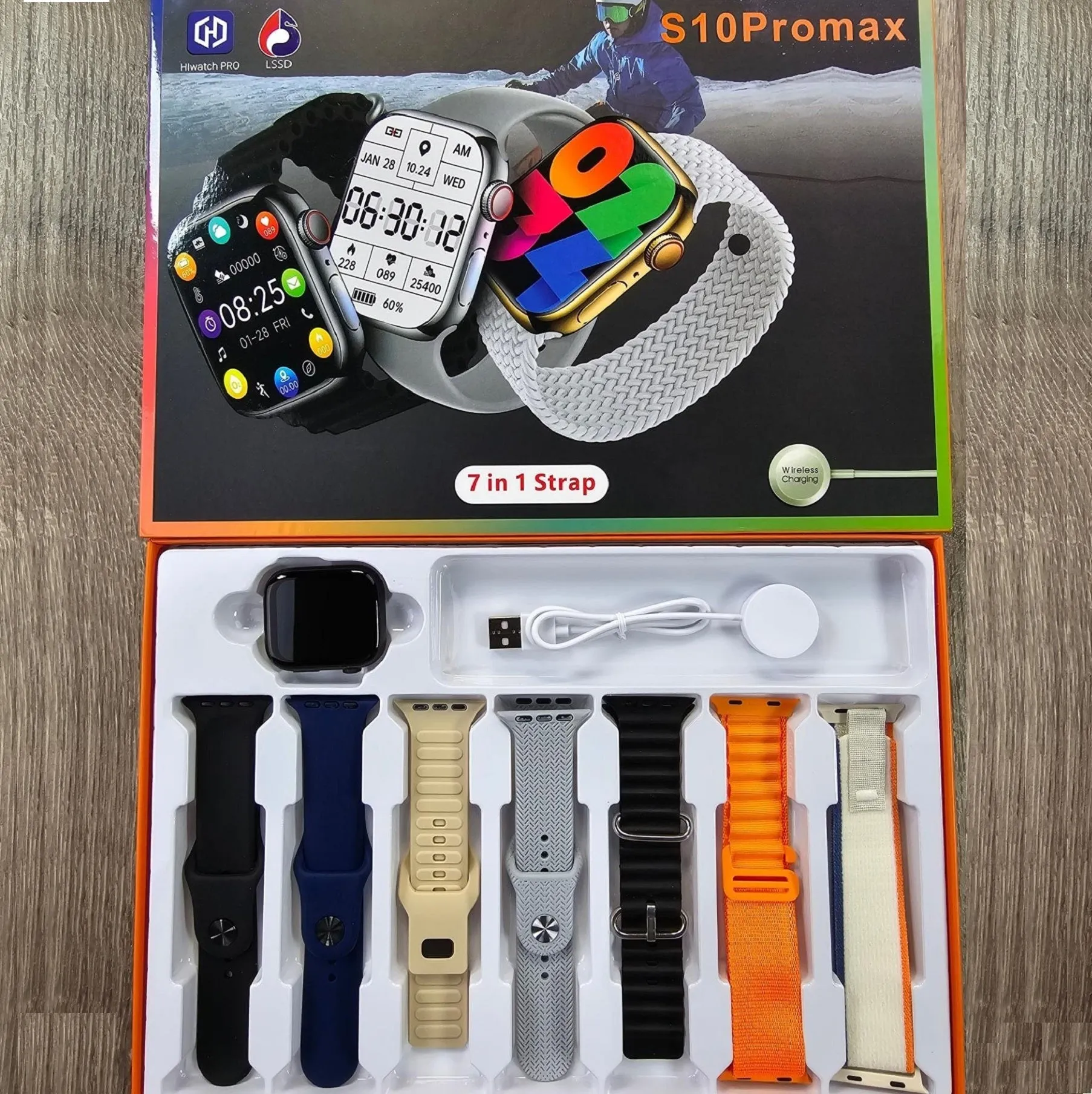 S10 ProMax 7in1 Smart Watch Bluetooth Calling Music HD DIsplay - S10 ProMax