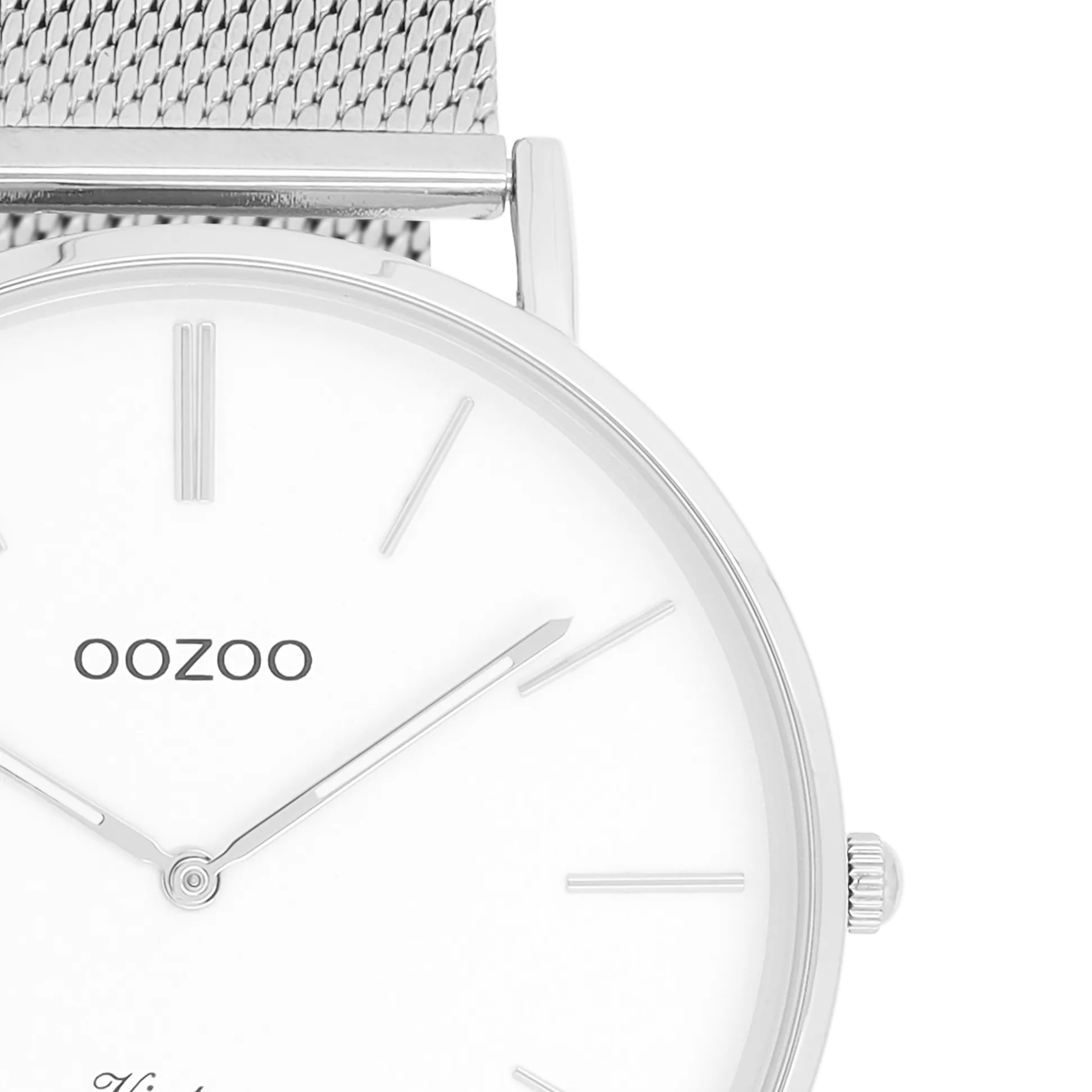 Silver coloured OOZOO watch with silver coloured metal mesh bracelet - C9900