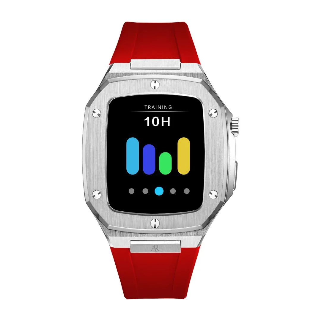 Silver smartwatch case