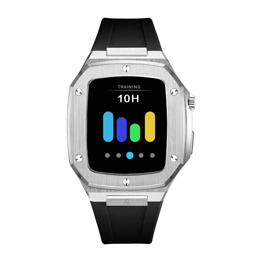 Silver smartwatch case