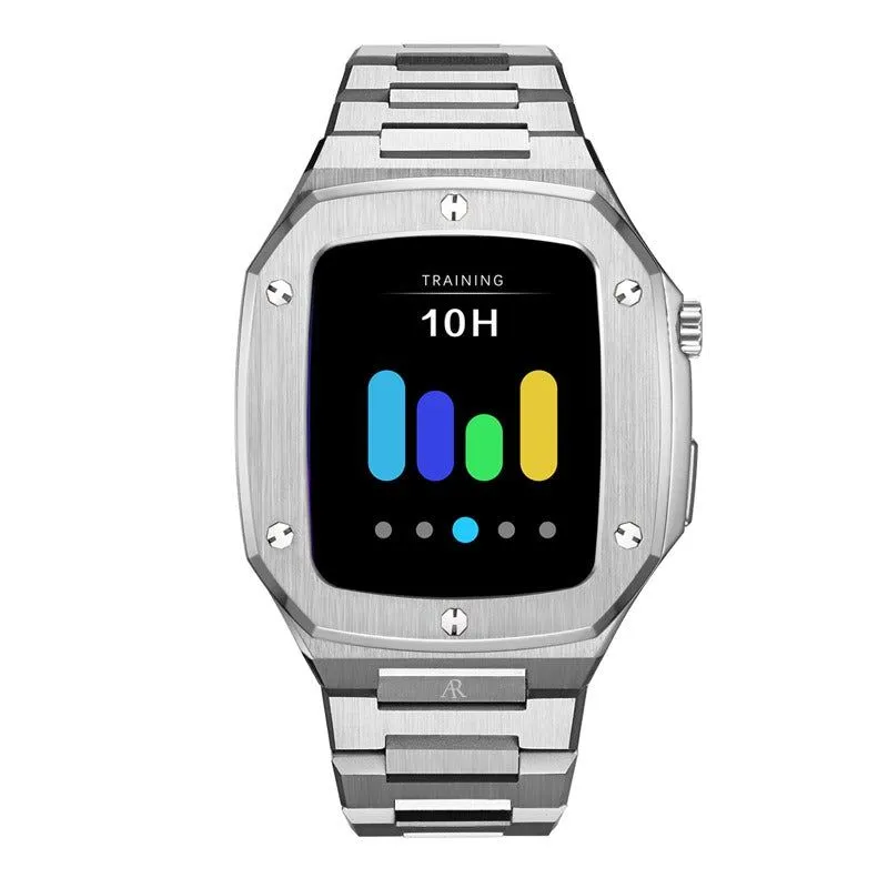 Silver smartwatch case