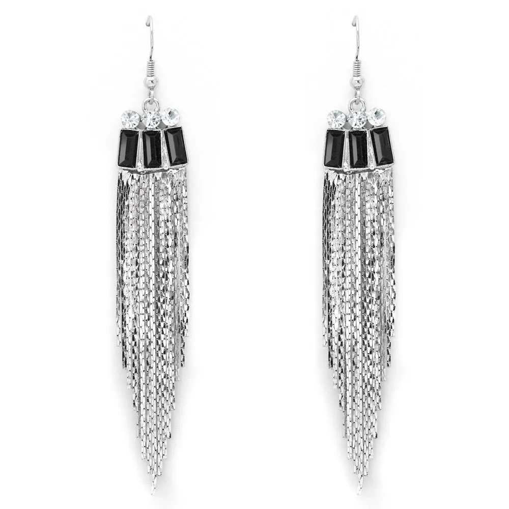 Silver Tone Tassel Earrings