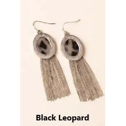 Simply Noelle Tassel Animal Print Earrings