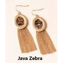 Simply Noelle Tassel Animal Print Earrings