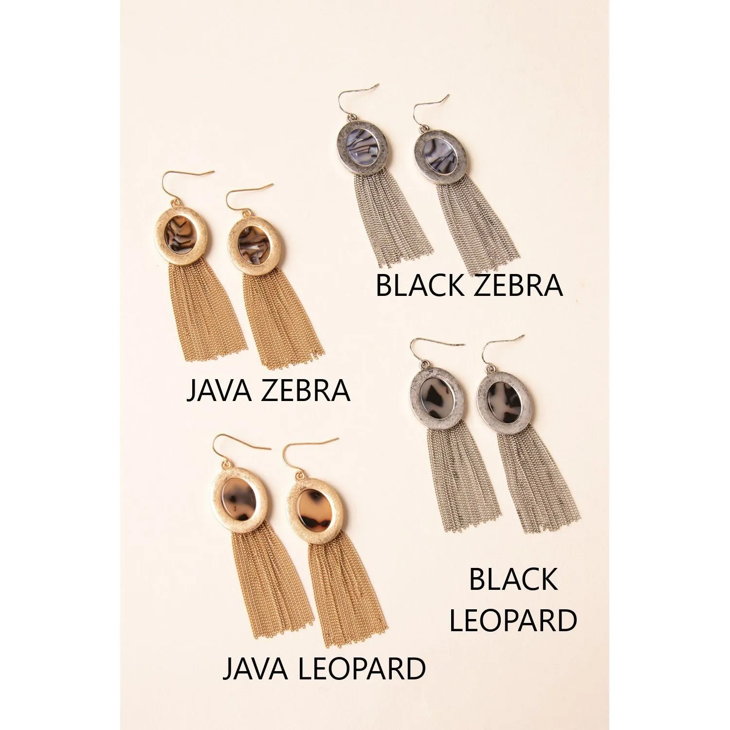 Simply Noelle Tassel Animal Print Earrings