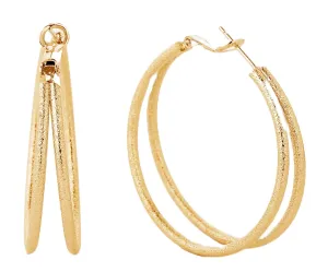 SJE310008 14K Gold Dipped Omega Closure Hoop Earrings