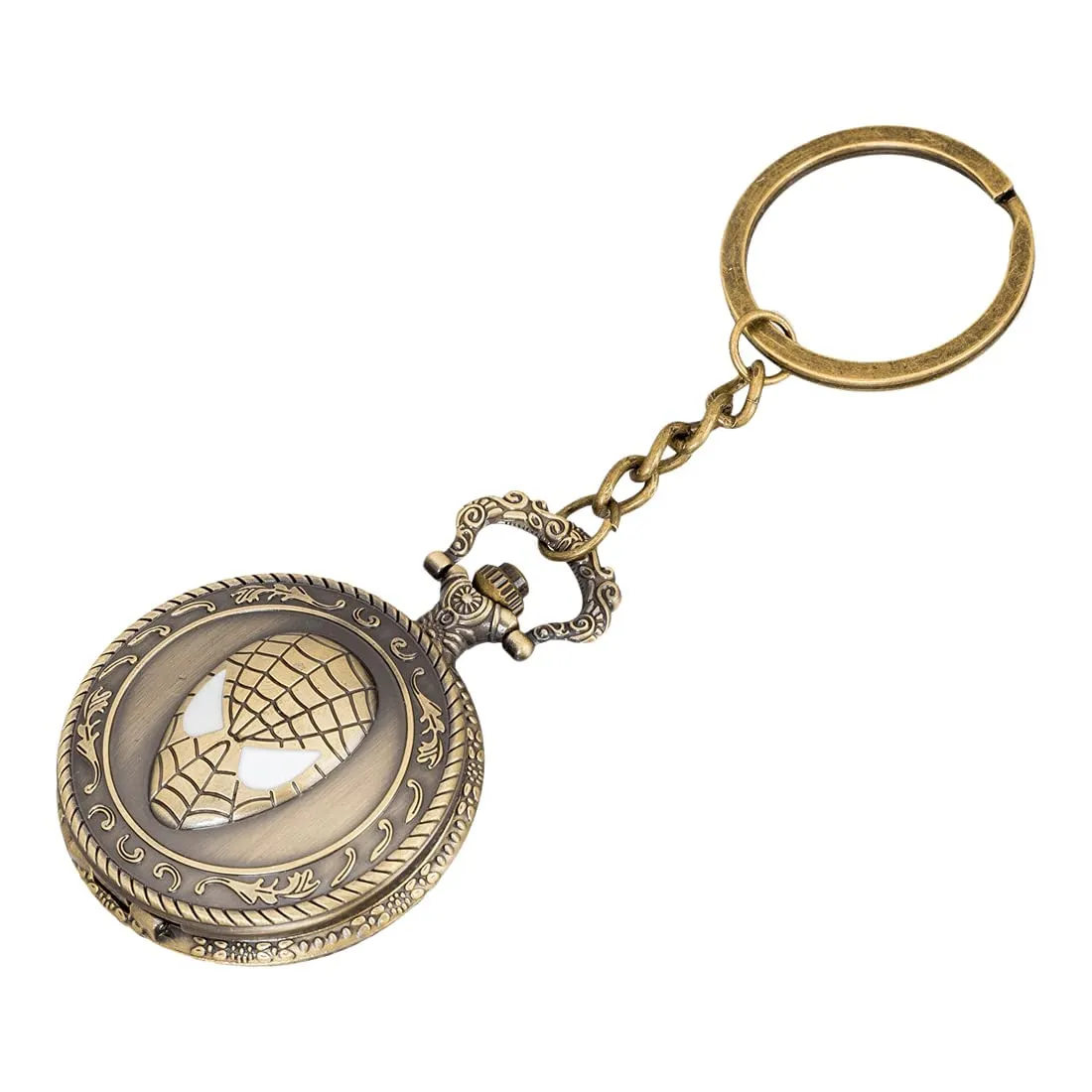 Spider Face Pocket Watch Keychain