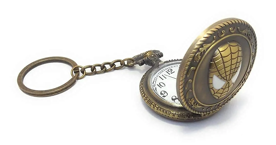 Spider Face Pocket Watch Keychain