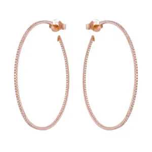 Thin White Diamond Hoops