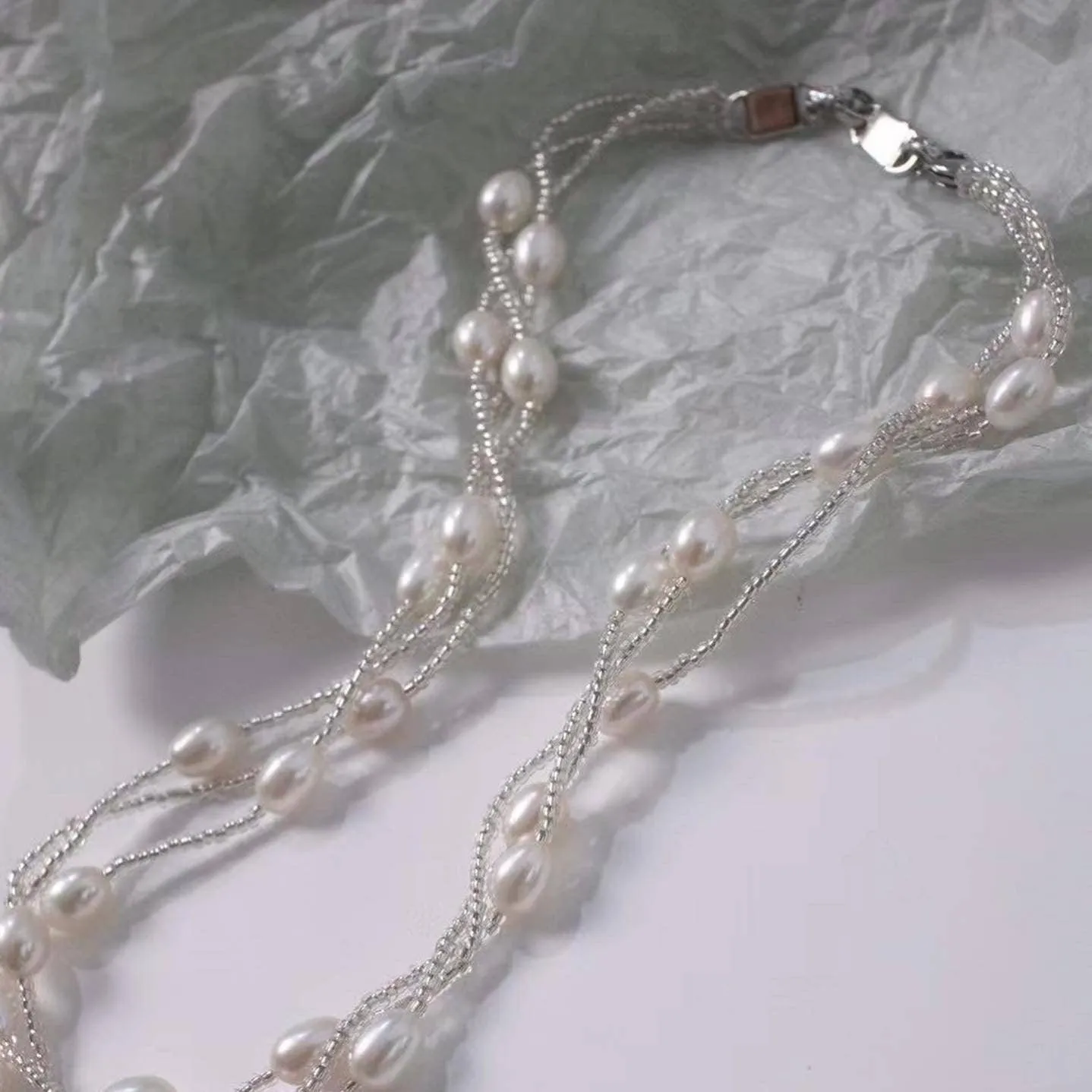 Triple Layered Baroque Pearl Necklace & Bracelet (Purchase individually)